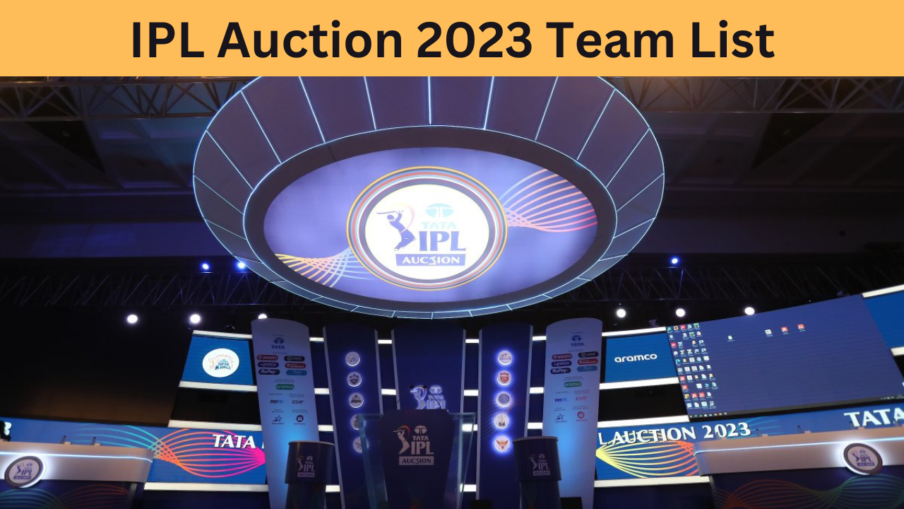 IPL Auction 2023 Team List